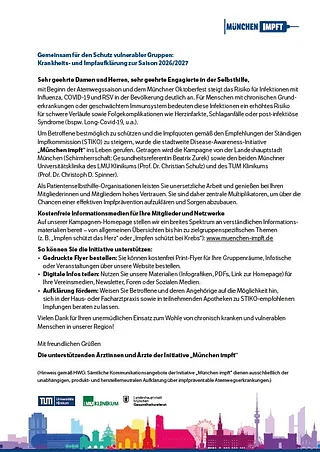 Anschreiben an die Selbsthilfe-Organisationen 